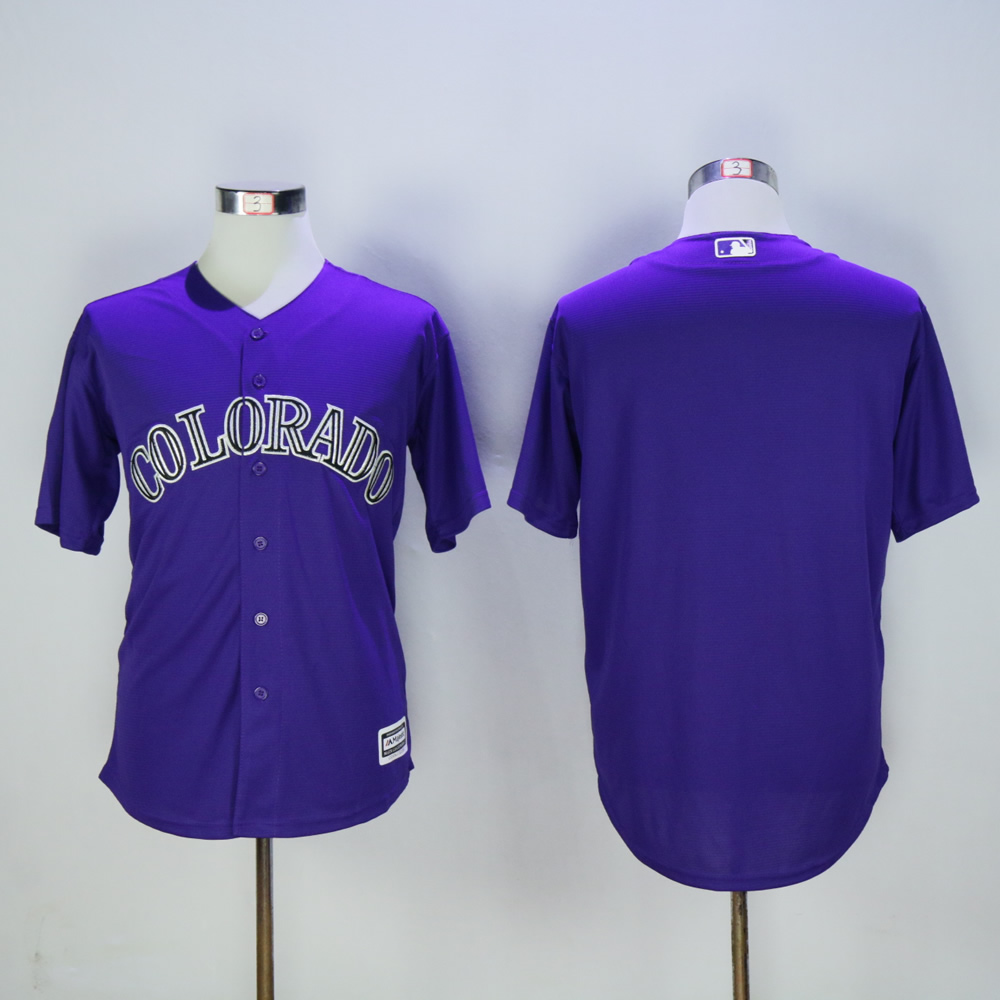 Men Colorado Rockies Blank Purple Game MLB Jerseys->colorado rockies->MLB Jersey